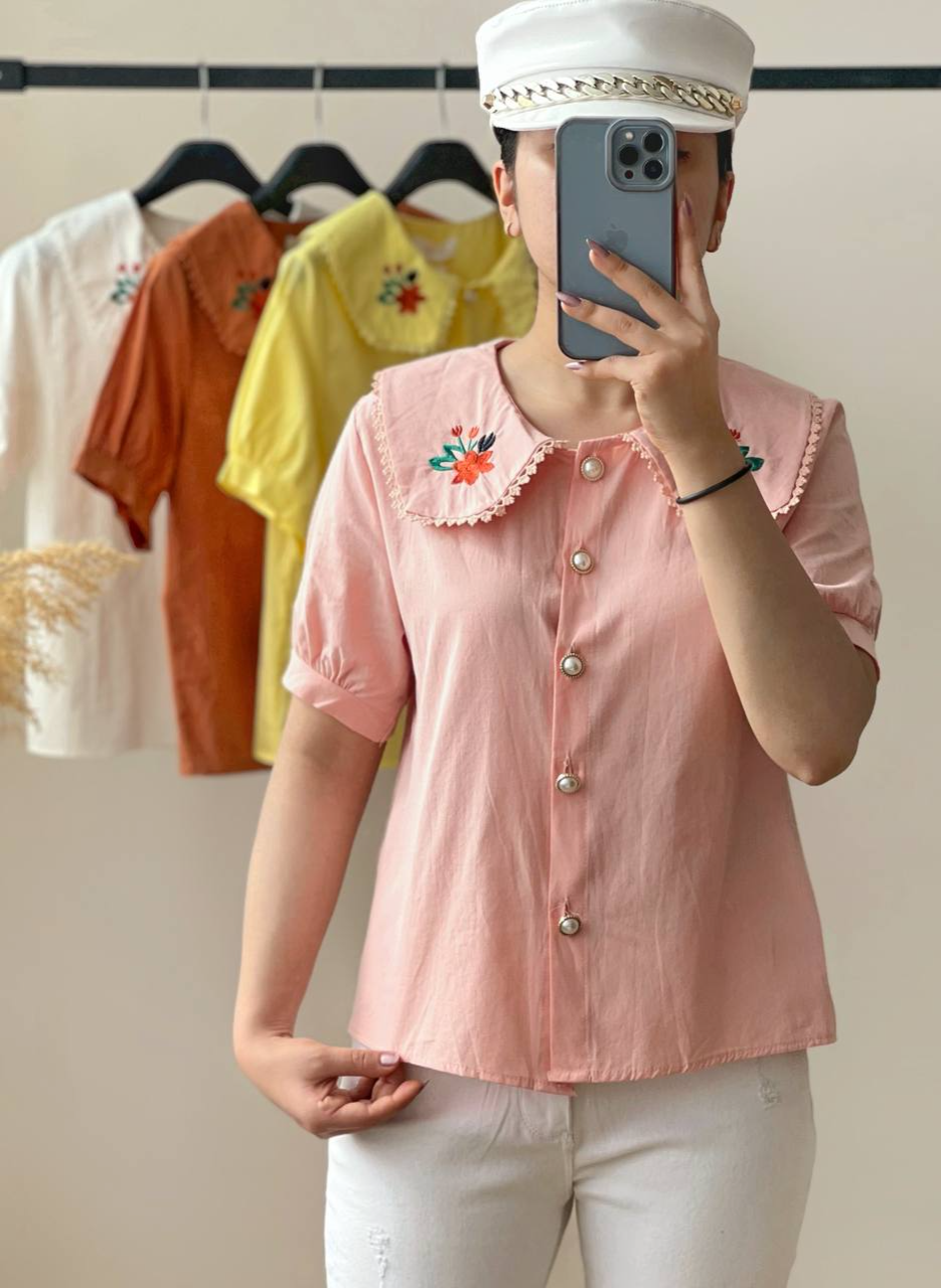 شومیز یقه ب ب گلدوزی شده کد 2541