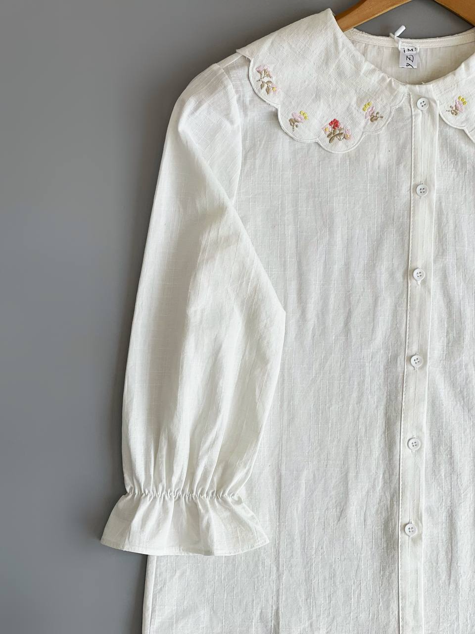 شومیز کنف نخ یقه گلدوزی کد2542