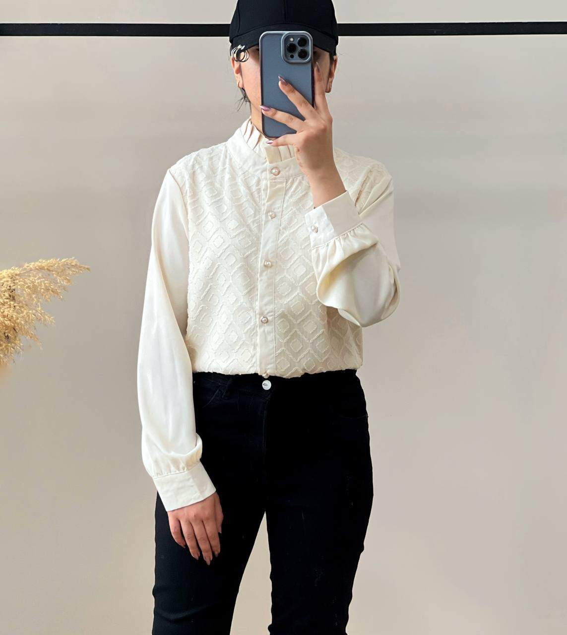 شومیز تکرنگ جلو دکمه کد 2543