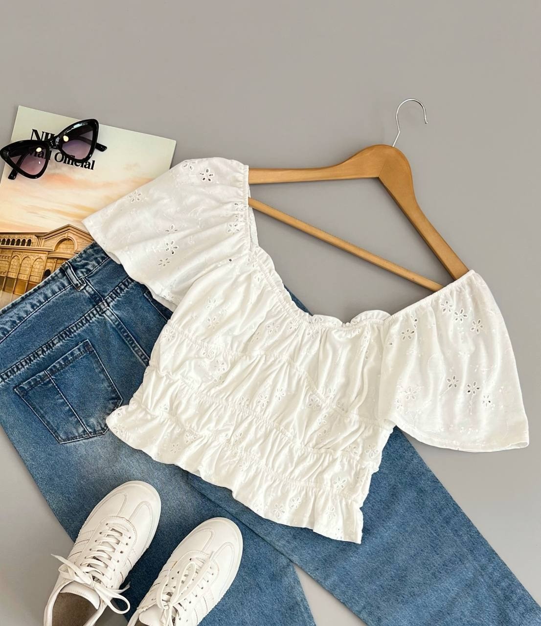 کراپ خامه دوزی کمر چین کد 2548