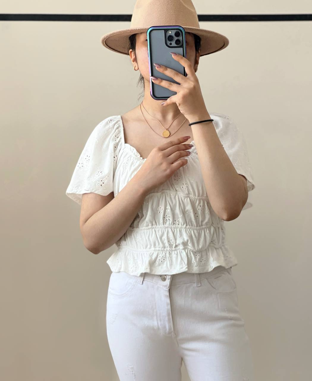 کراپ خامه دوزی کمر چین کد 2548