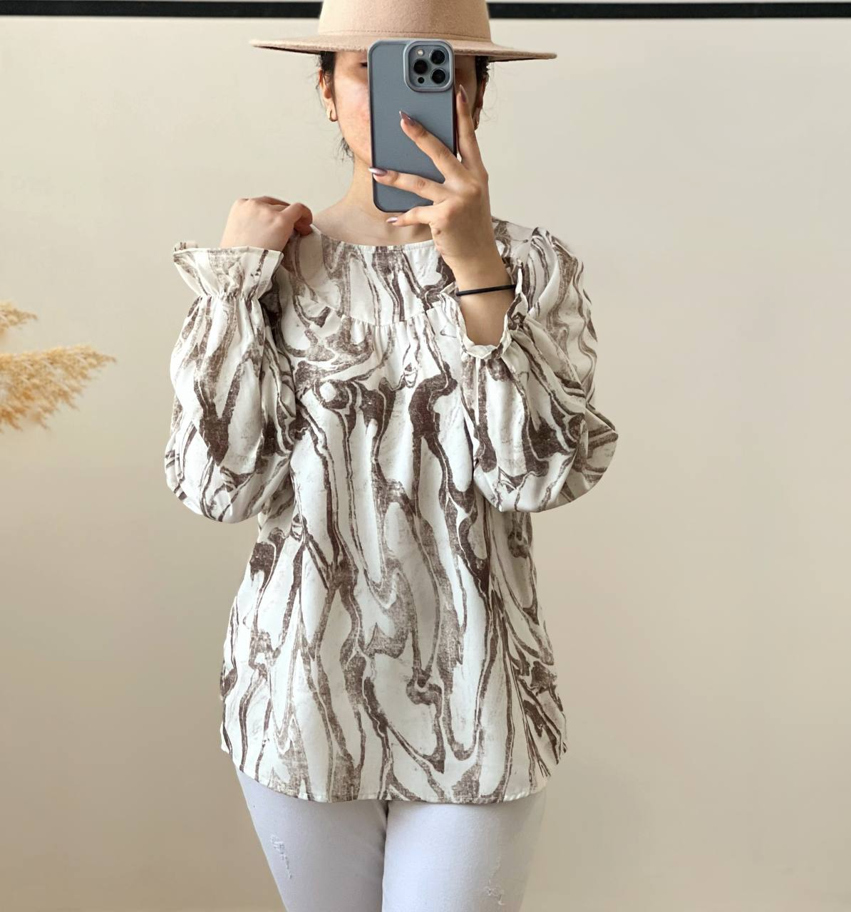 شومیز کرپ نخ دو رنگ کد 2550