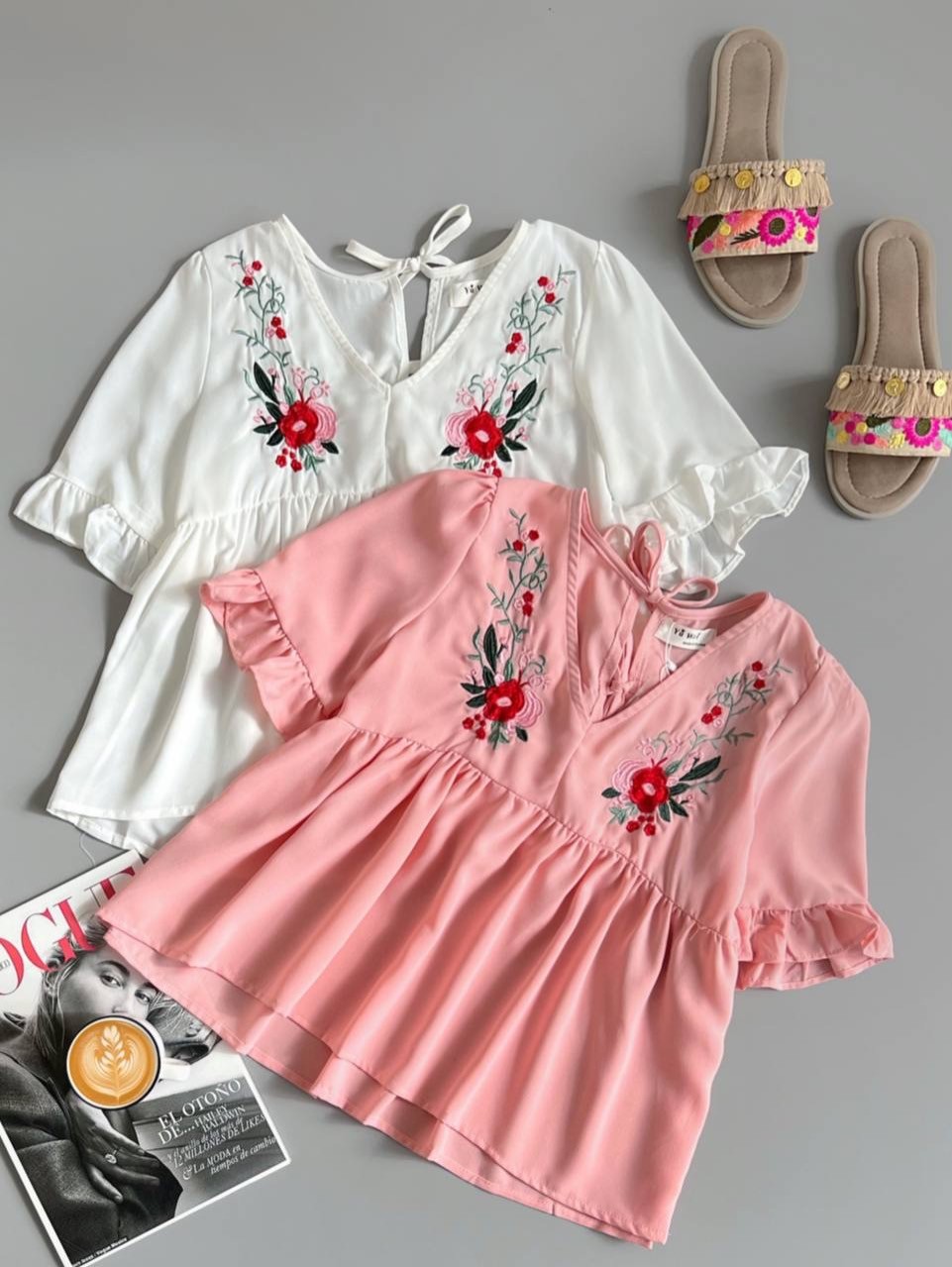 شومیز گلدوزی پشت بندی کد 2551