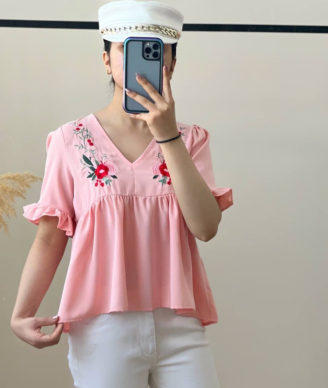 شومیز گلدوزی پشت بندی کد 2551