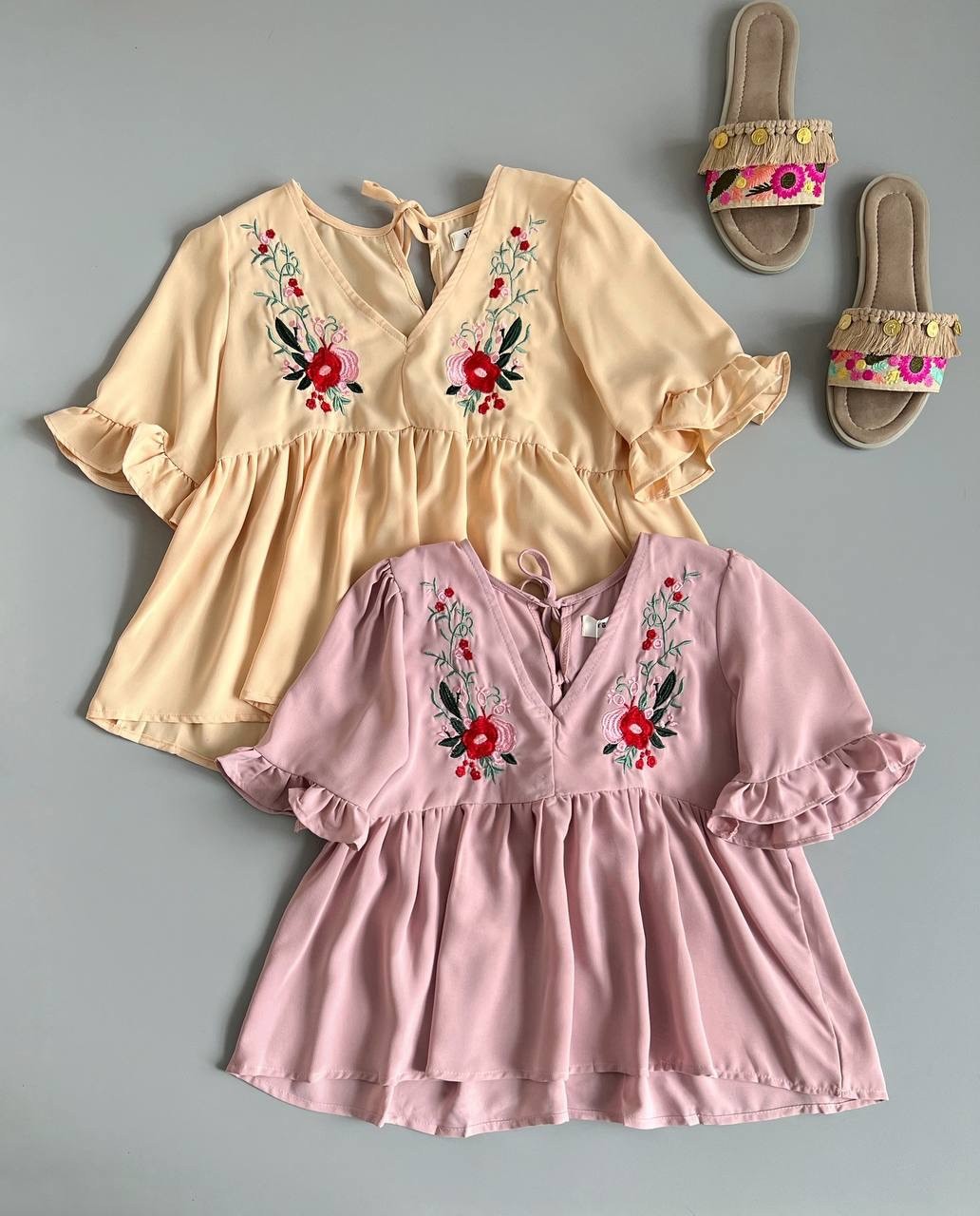 شومیز گلدوزی پشت بندی کد 2551