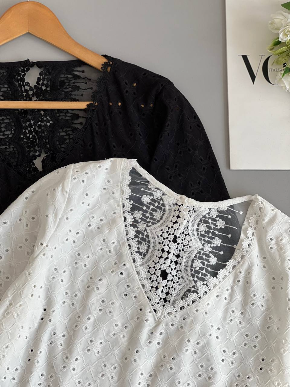 شومیز خامه دوزی پشت گیپور کد 2554