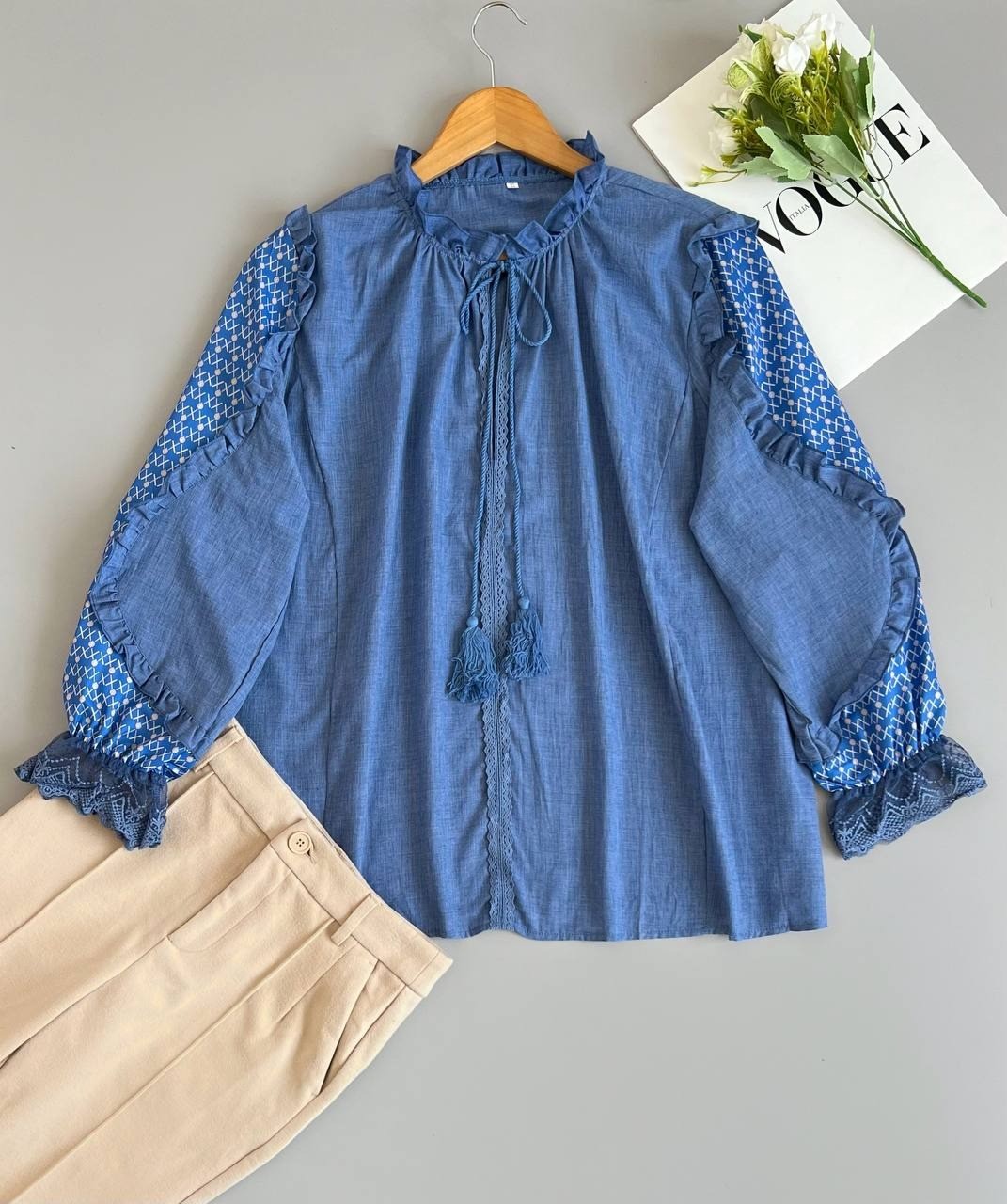 تونیک یقه چین کد 2555