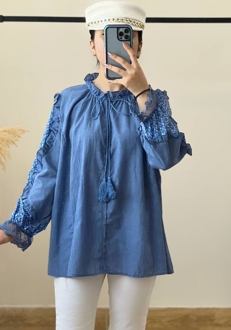 تونیک یقه چین کد 2555