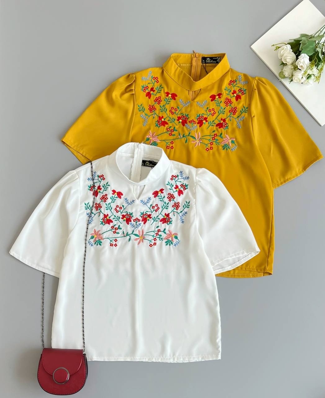 شومیز کرپ گلدوزی شده کد2558