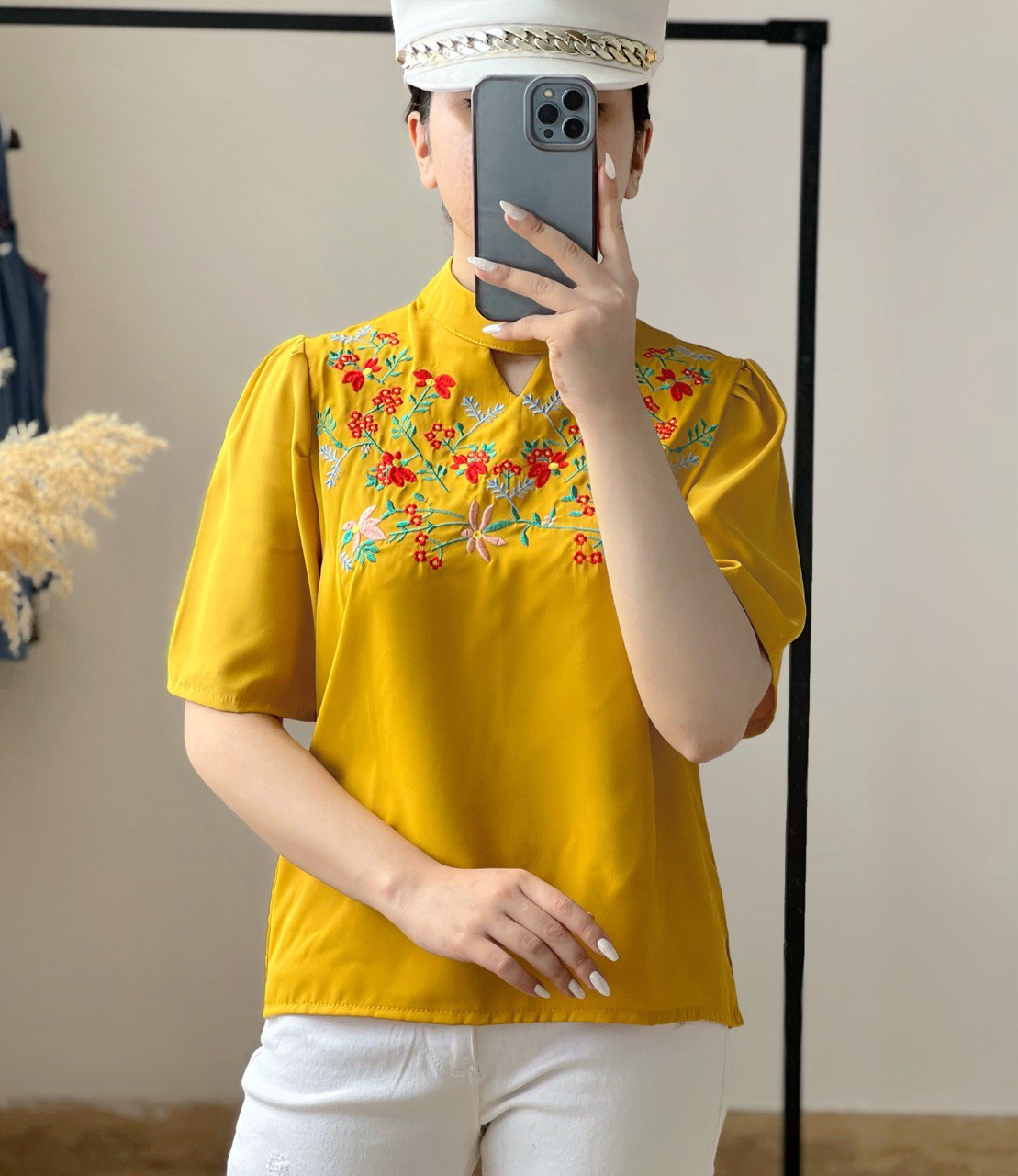 شومیز کرپ گلدوزی شده کد2558