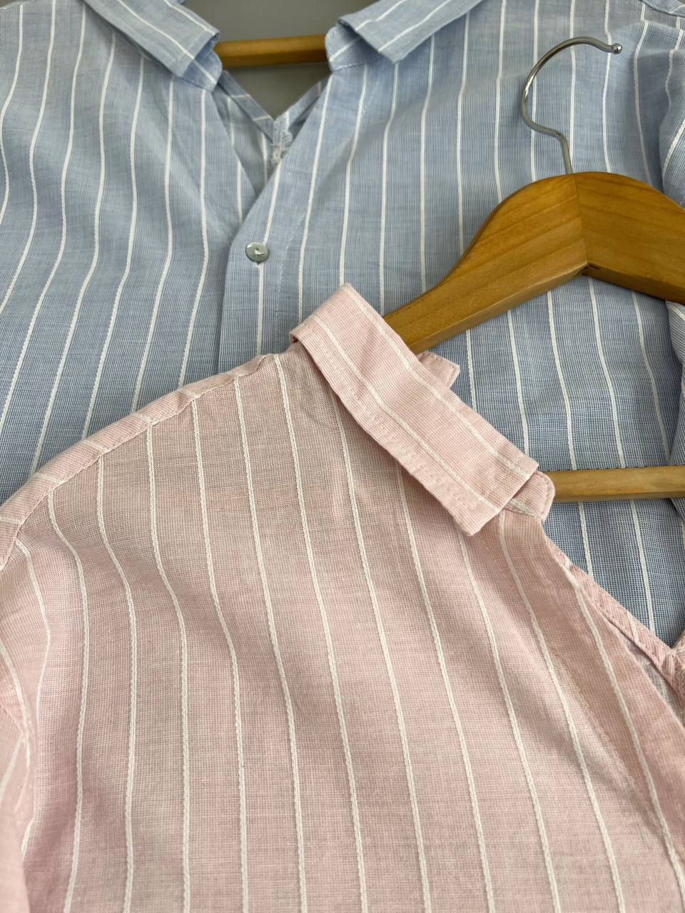 شومیز نخ کتان راه راه کد 2559