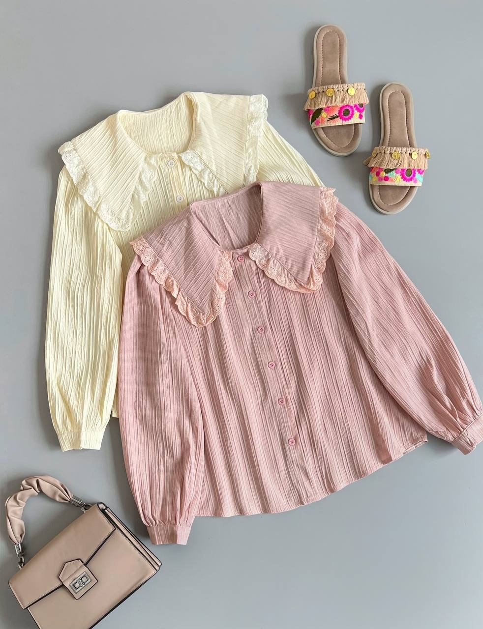 شومیز یقه خامه دوزی کد 2562