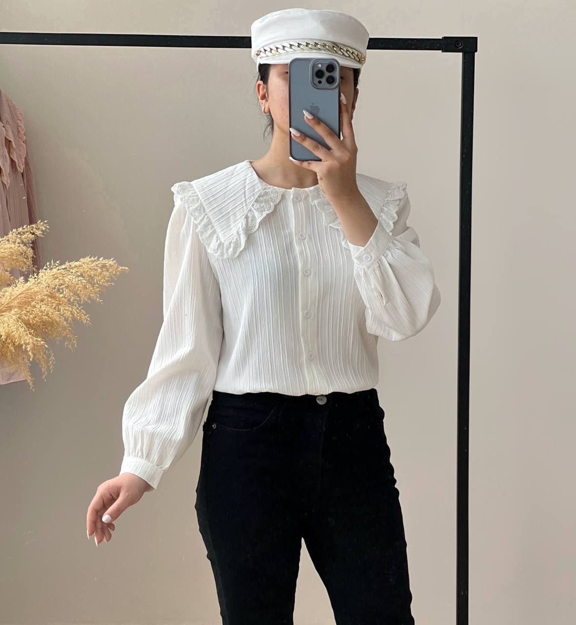 شومیز یقه خامه دوزی کد 2562