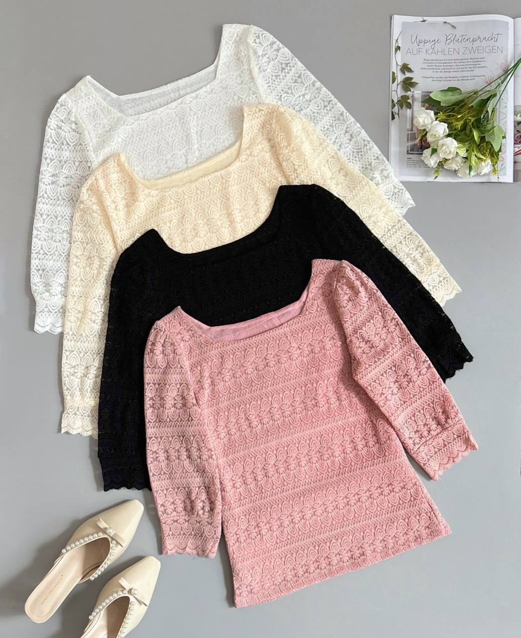 شومیز گیپور کش آستردار کد 2568