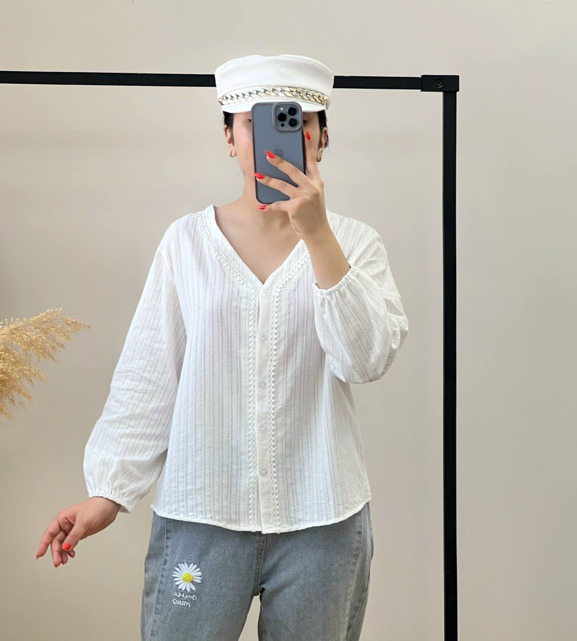 شومیز نخ کتان خامه دوزی کد 2569