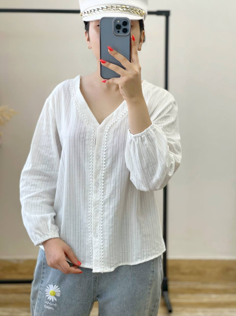 شومیز نخ کتان خامه دوزی کد 2569