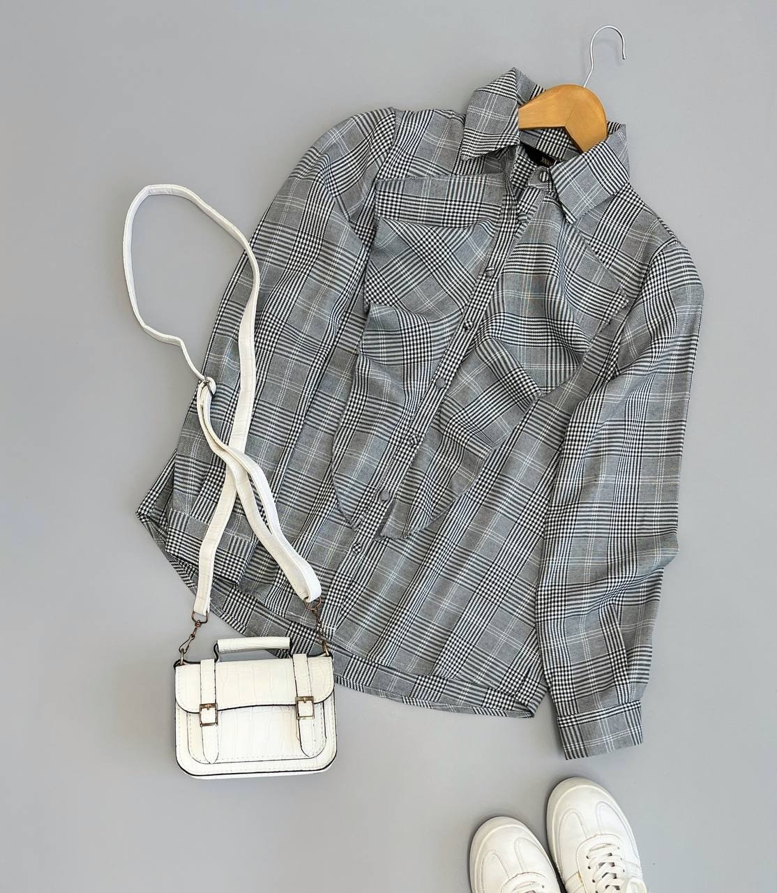 شومیز چهار خونه پیچازی کد 2570