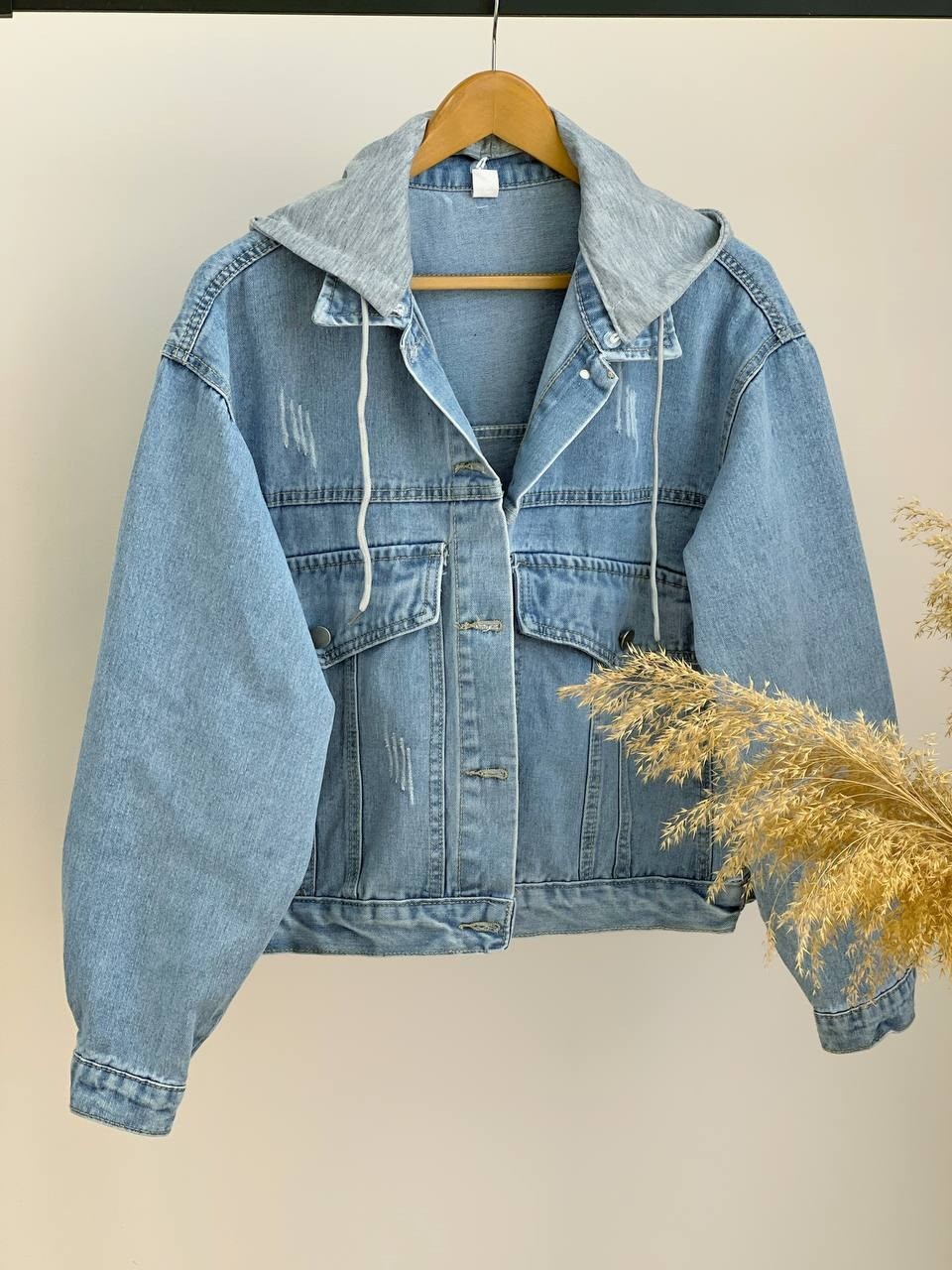 شومیز جین پشت شطرنجی عروسکی کد 2571