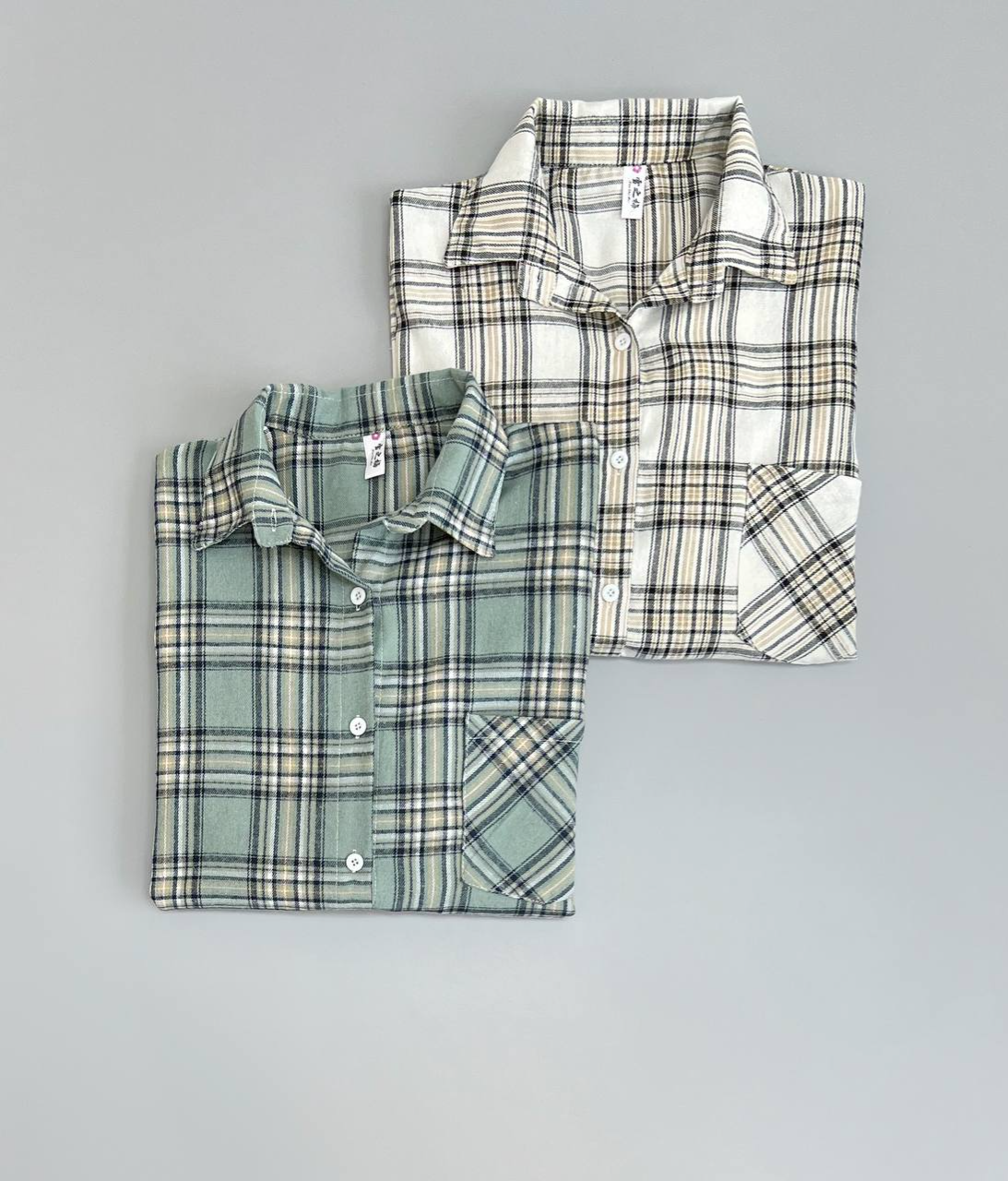 شومیز چهار خونه سه رنگ کد 2577