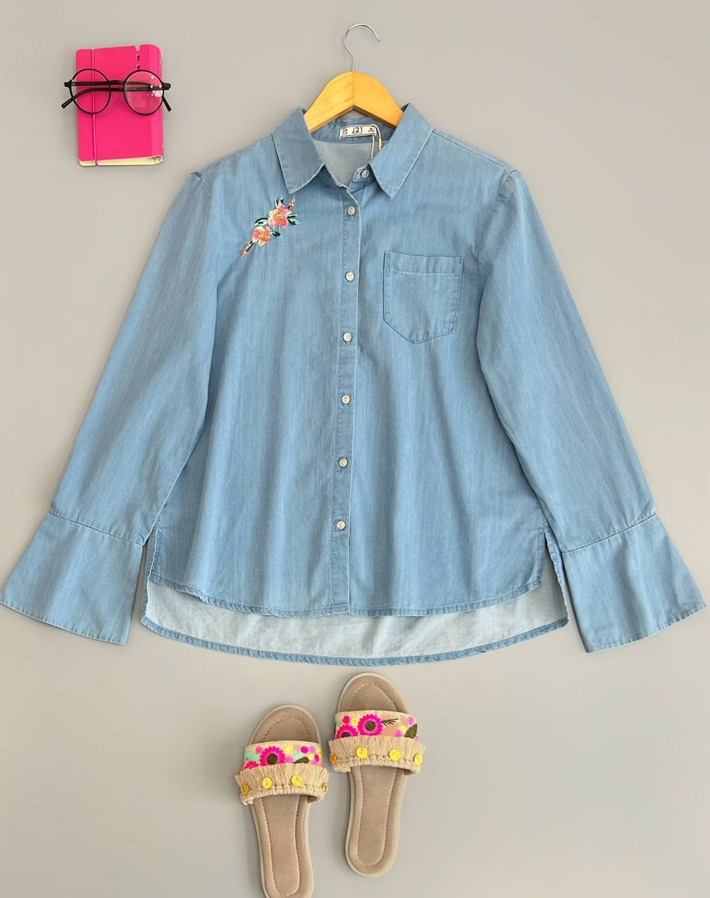 شومیز جین گلدوزی شده کد 2579