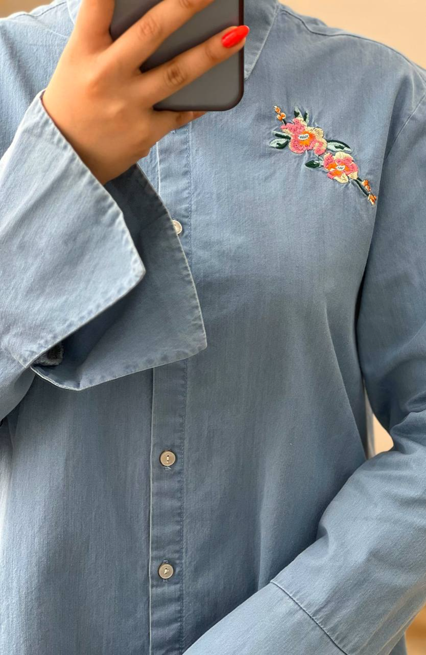 شومیز جین گلدوزی شده کد 2579