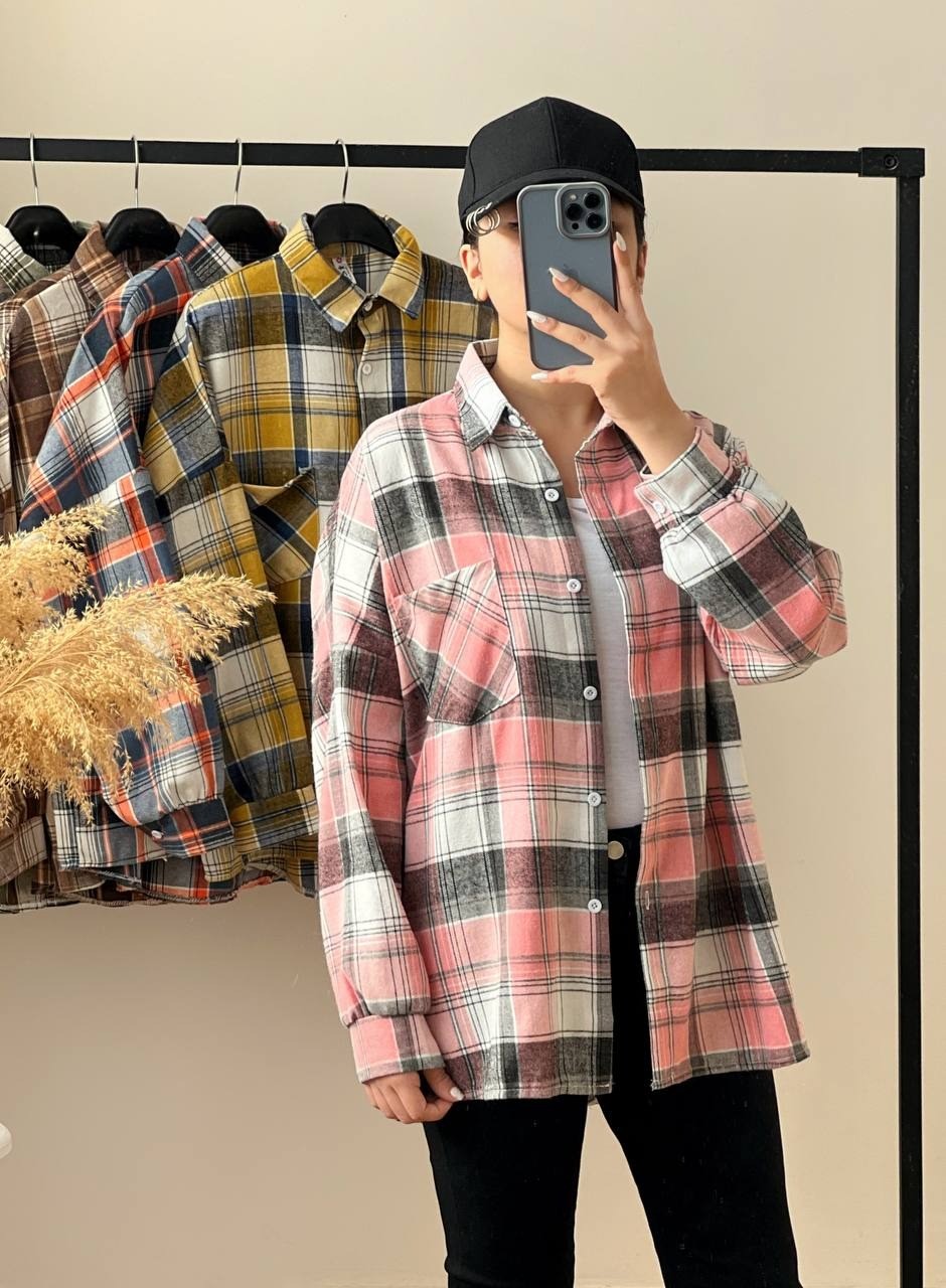 شومیز مانتویی چهار خونه کد 2588