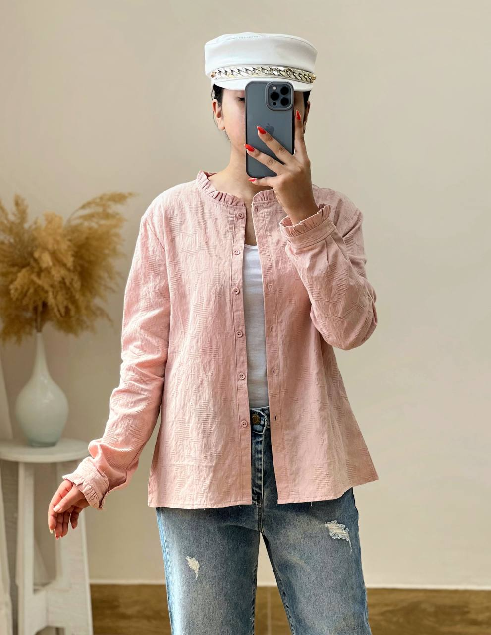 شومیز گل برجسته کنف کد 2589