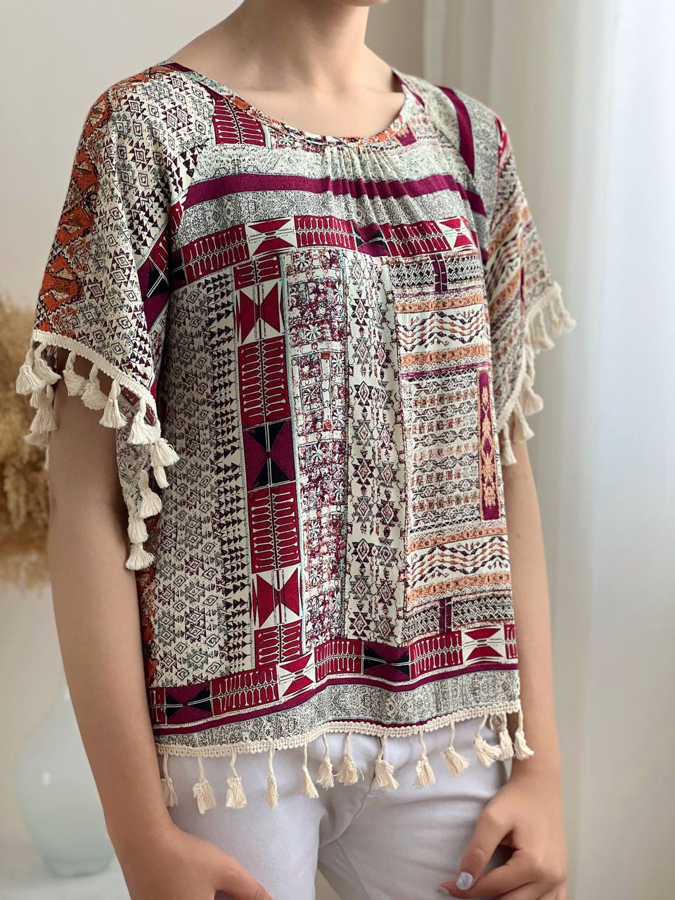 شومیز سنتی منگوله دار کد 2593