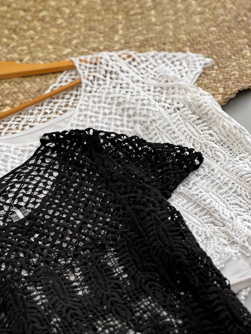 رویی قلاب بافی دو رنگ کد 2594