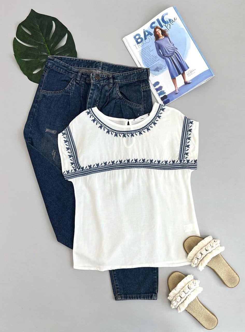 شومیز نخ هندی آستین سرخود کد 2595