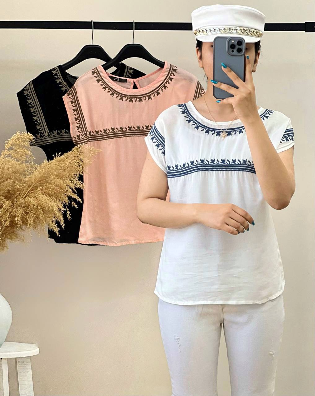 شومیز نخ هندی آستین سرخود کد 2595