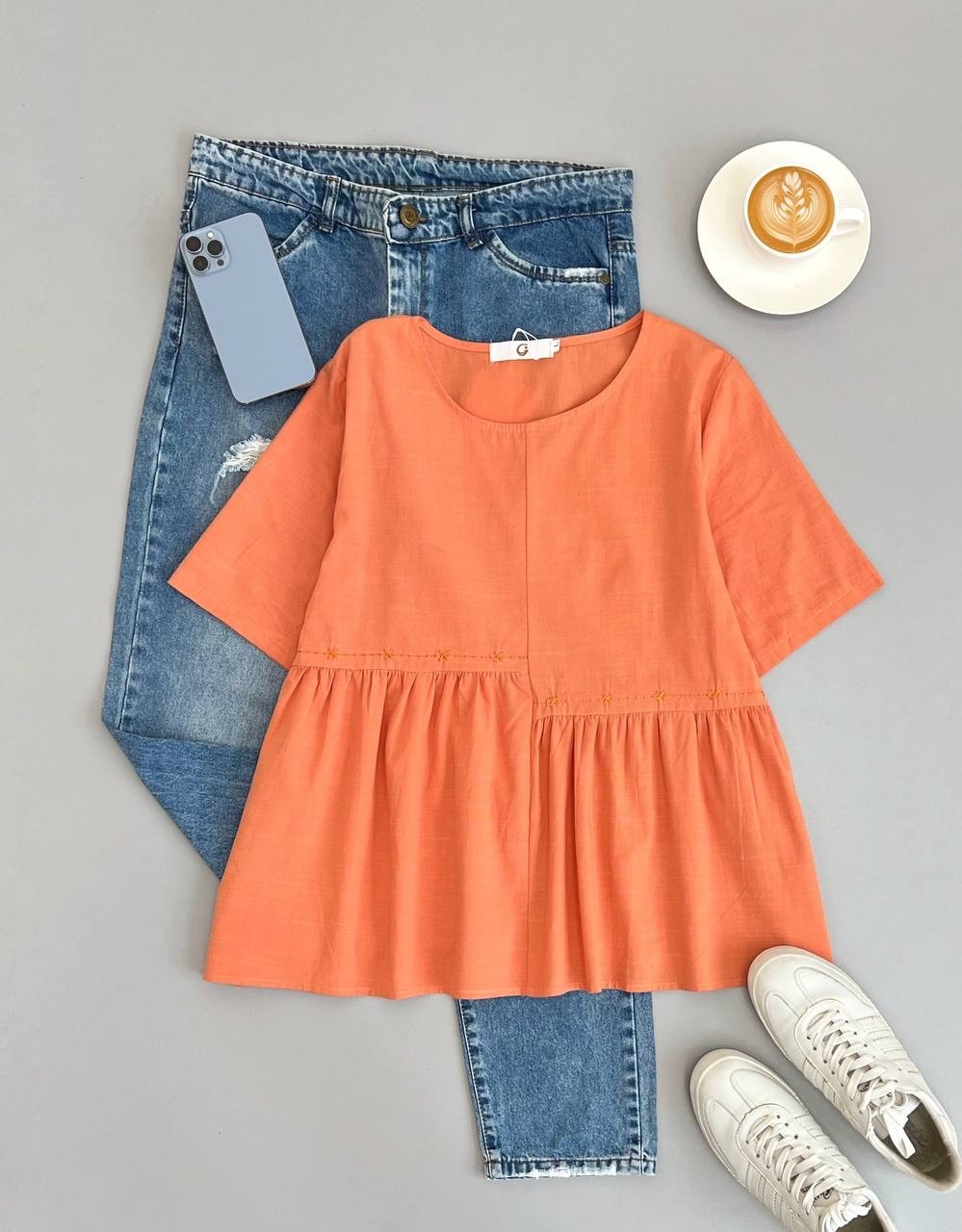 شومیز کنف گلدوزی شده کد 2597