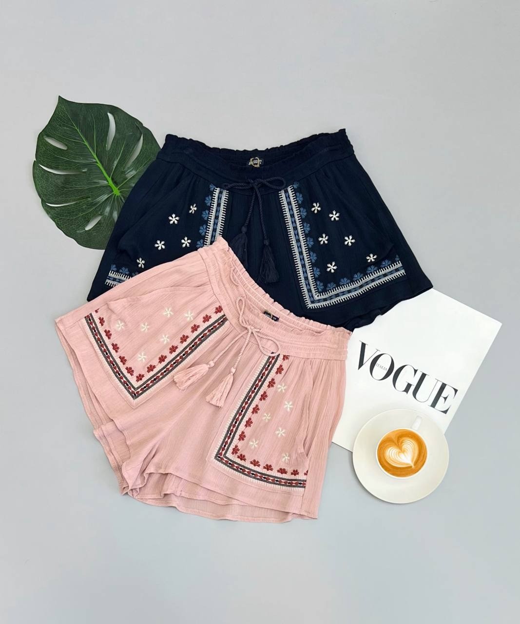 شلوارک نخ کریشه گلدوزی شده کد 2599