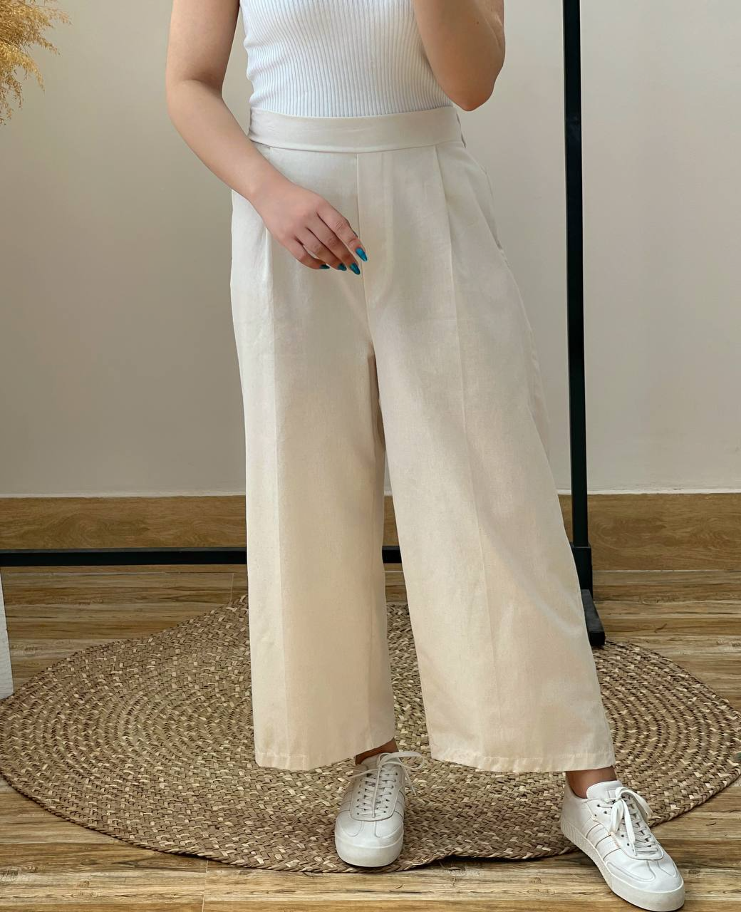 شلوار لینن کمر کش کد 2601