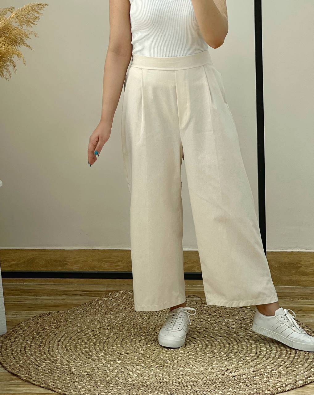 شلوار لینن کمر کش کد 2601