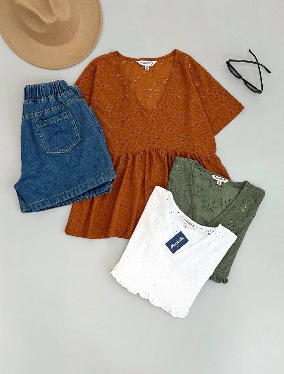 شومیز خامه دوزی کمر چین کد 2605