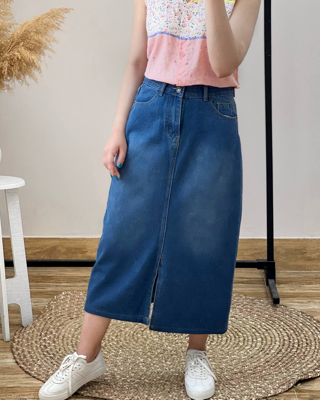 دامن جین جلو چاک کد 2607