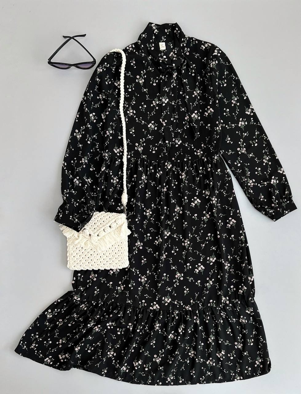 پیراهن کرپ حریر گل ریز کد 2610