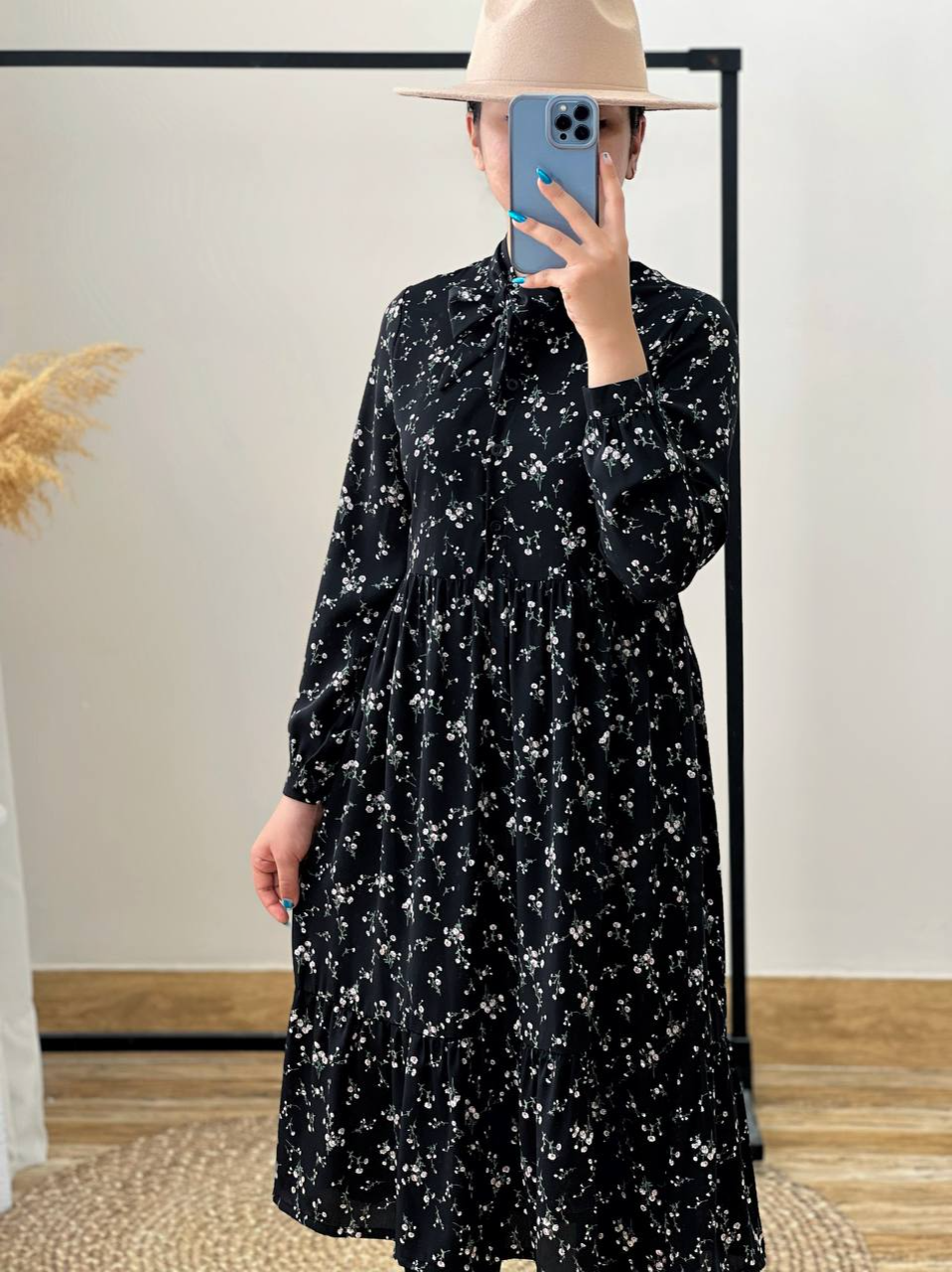 پیراهن کرپ حریر گل ریز کد 2610