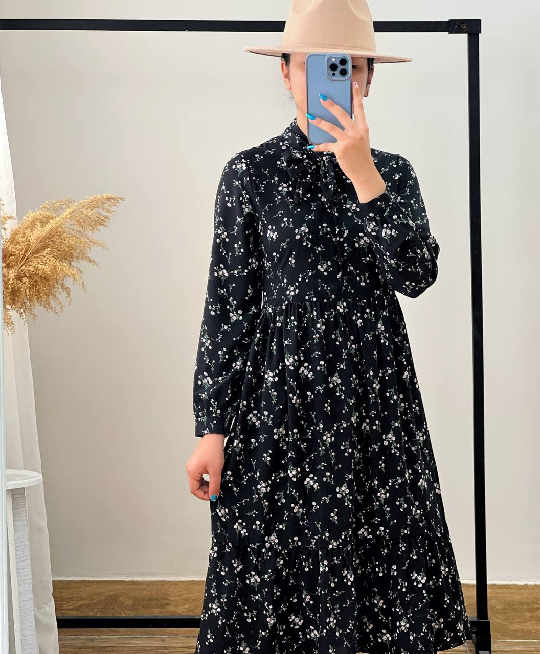 پیراهن کرپ حریر گل ریز کد 2610