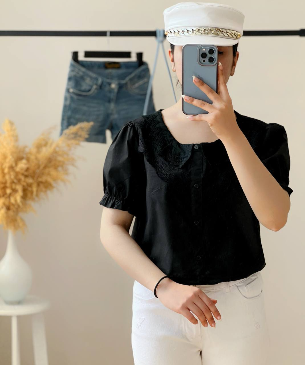 شومیز کتان کاغذی آستین چین کد 2612