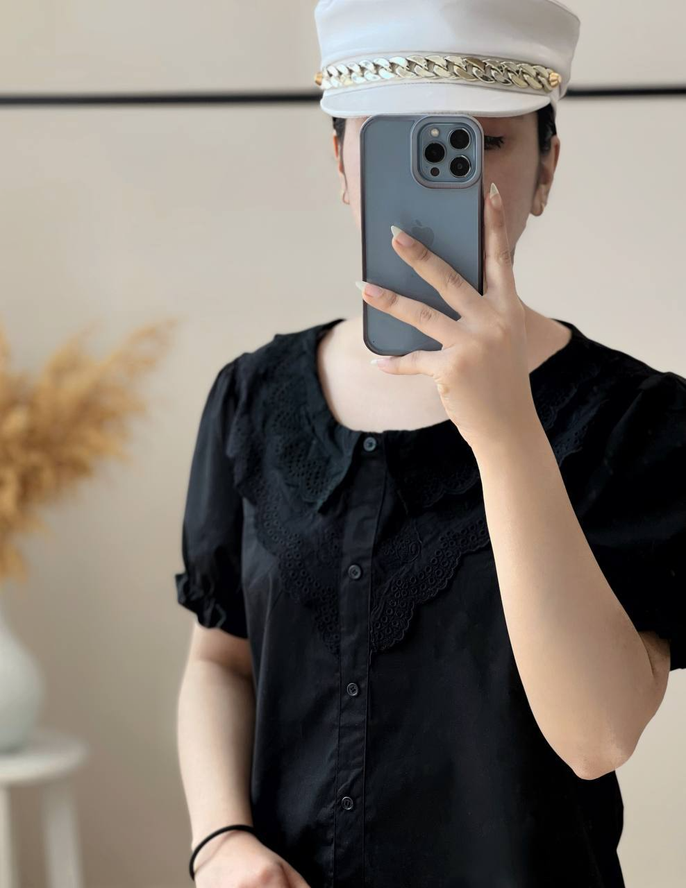 شومیز کتان کاغذی آستین چین کد 2612