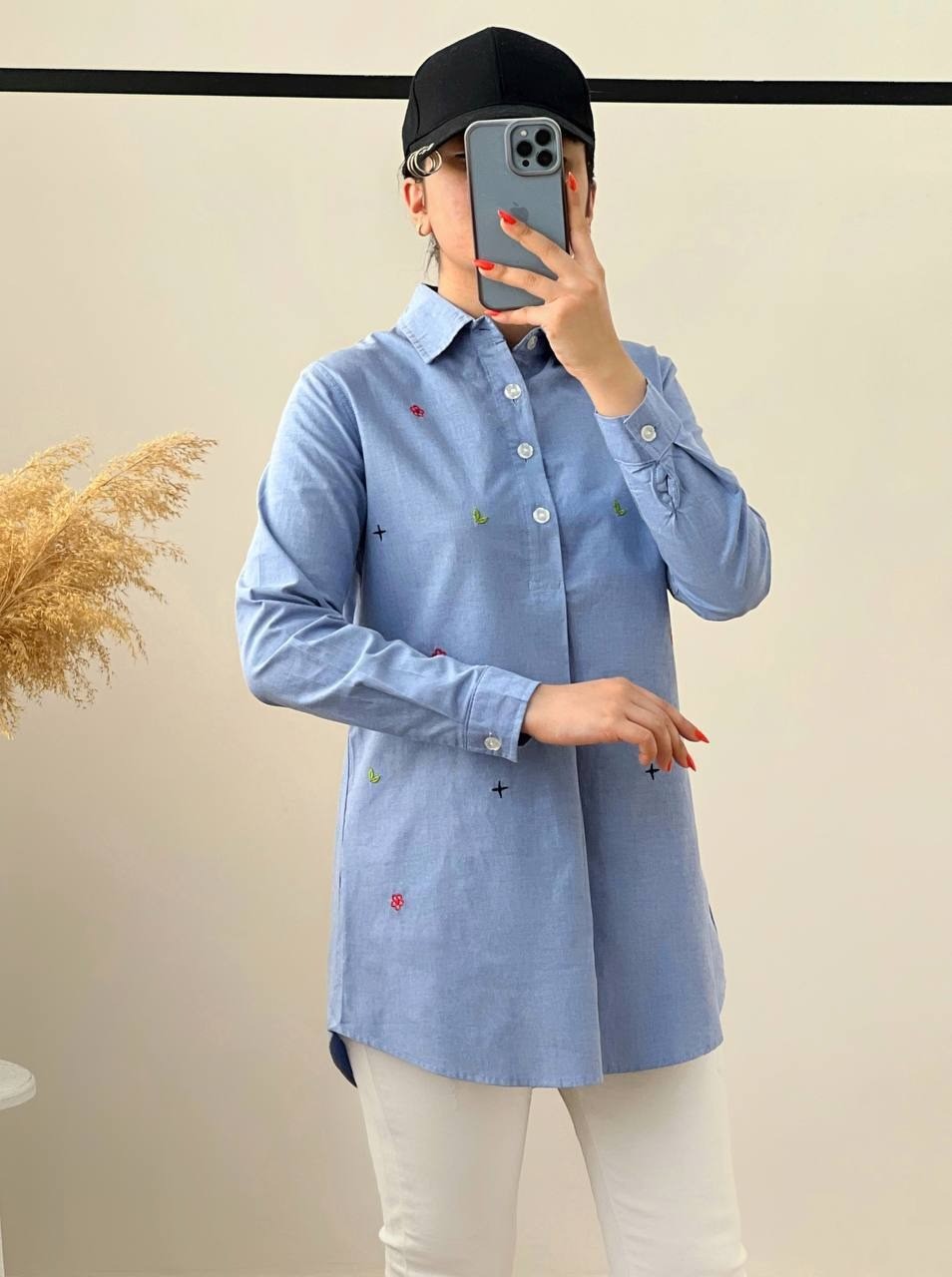 تونیک طرح جین گلدوزی شده کد 2615