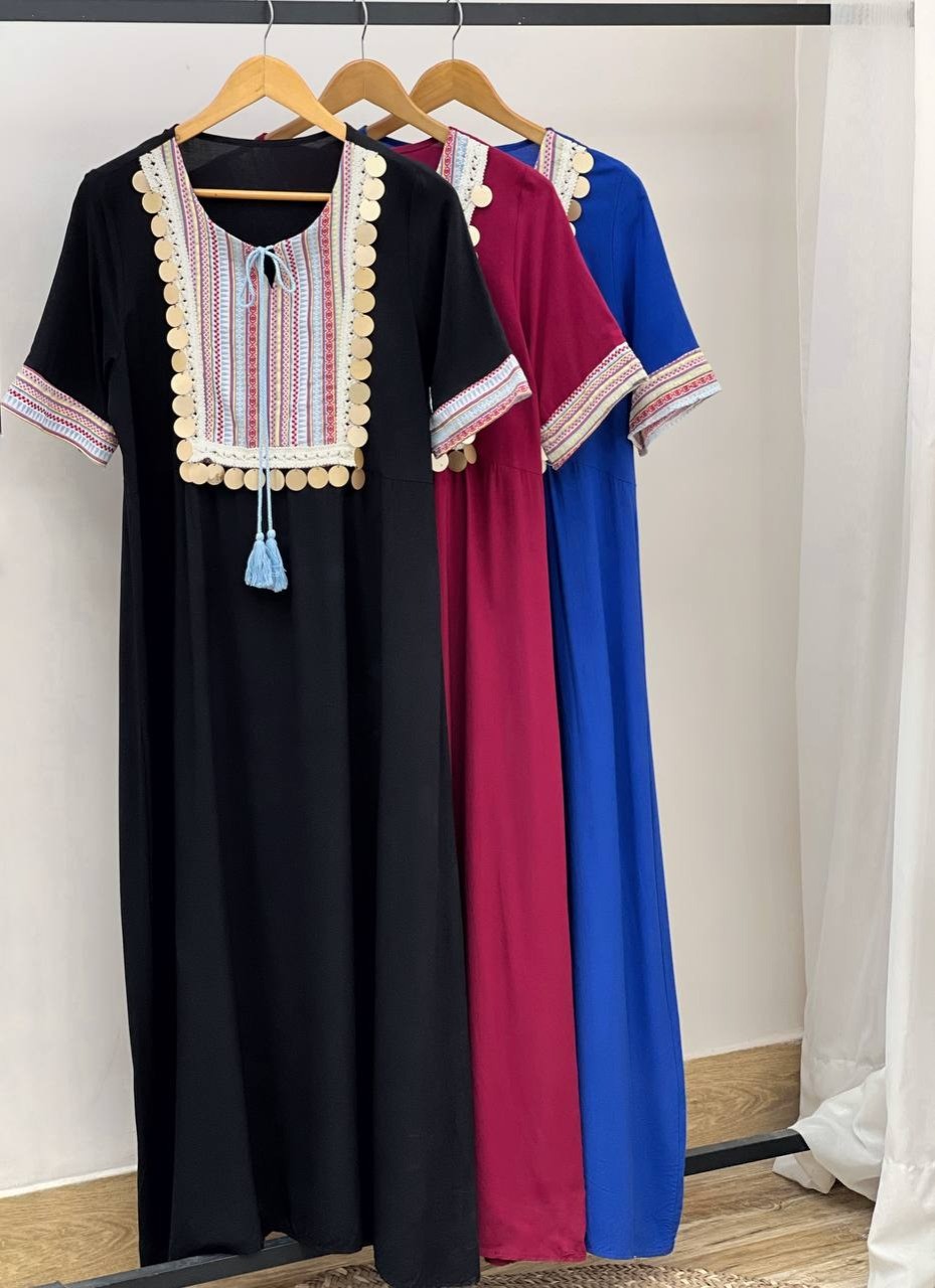 پیراهن نخی سوزندوزی کد 2616