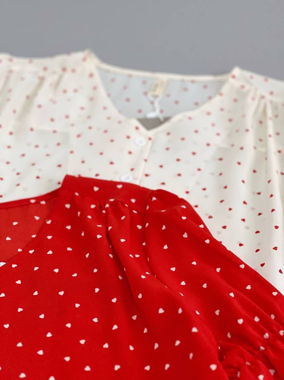 شومیز قلب جلو دکمه کد 2619