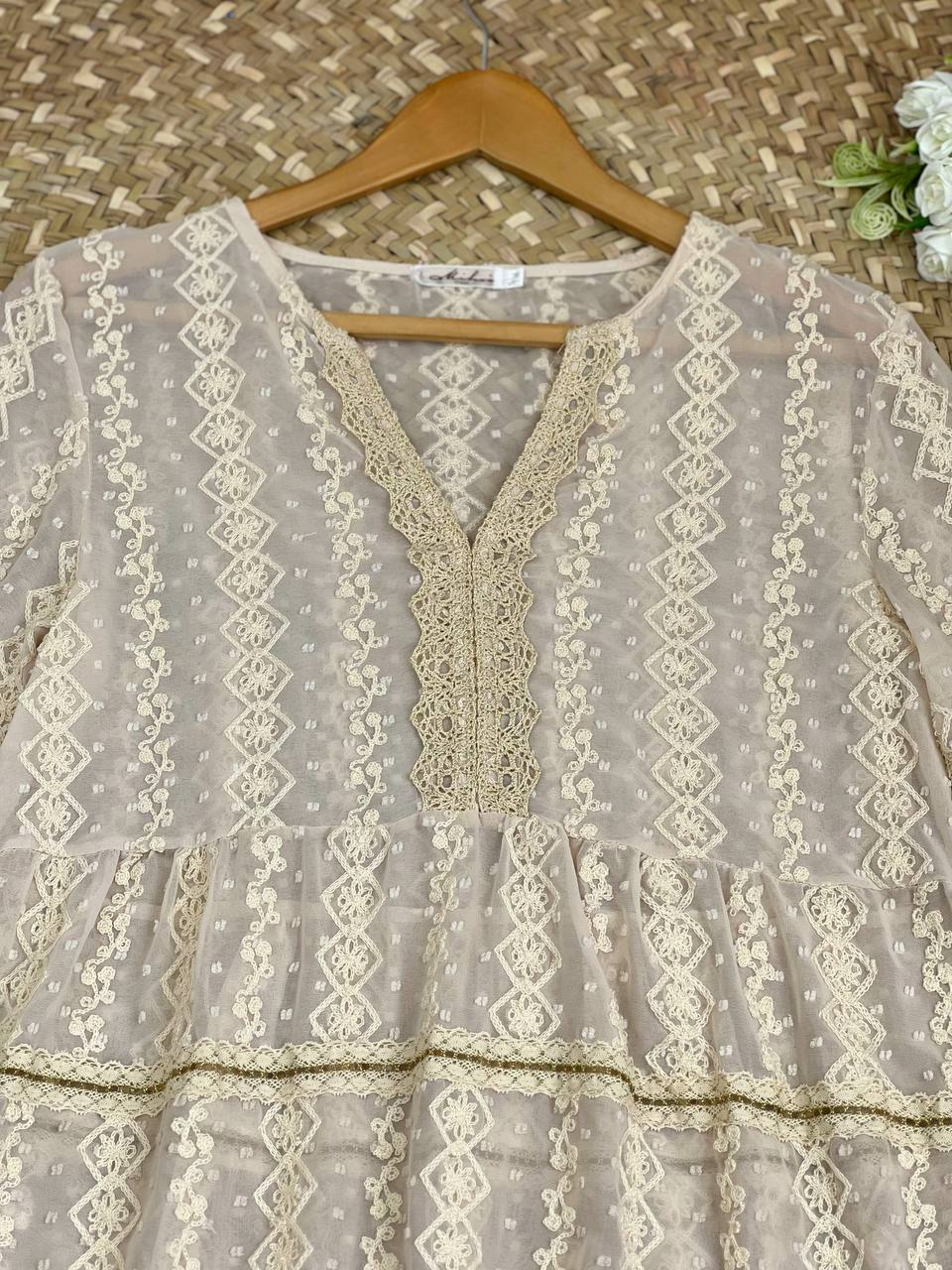 شومیز حریر تمام گلدوزی شده کد 2624