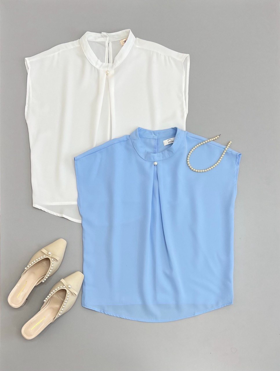 شومیز کرپ یقه مروارید کد 2625