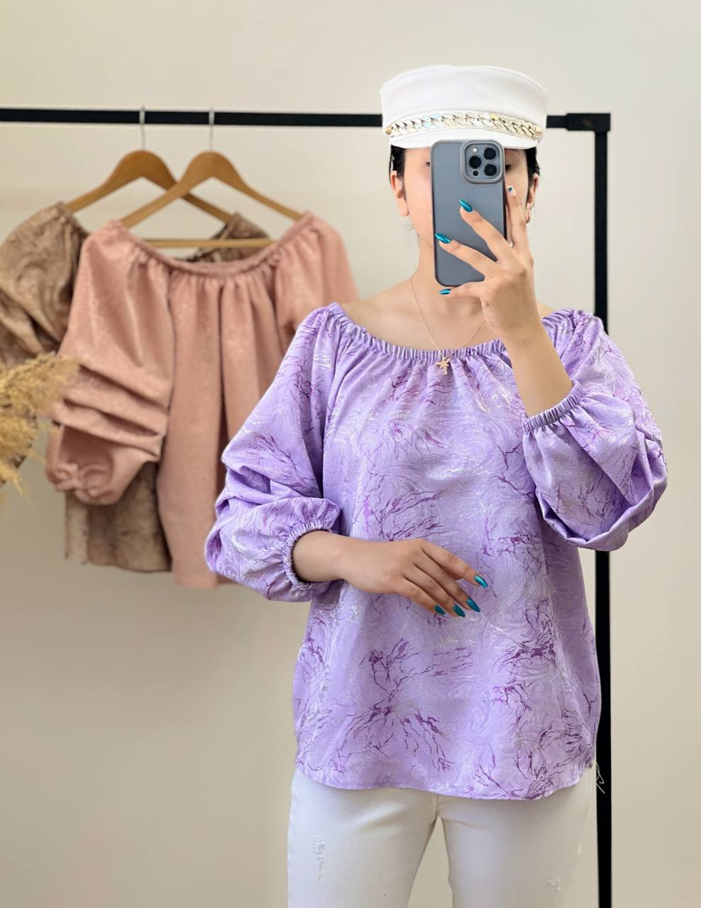 شومیز ژاکارد آستین پله کد 2631