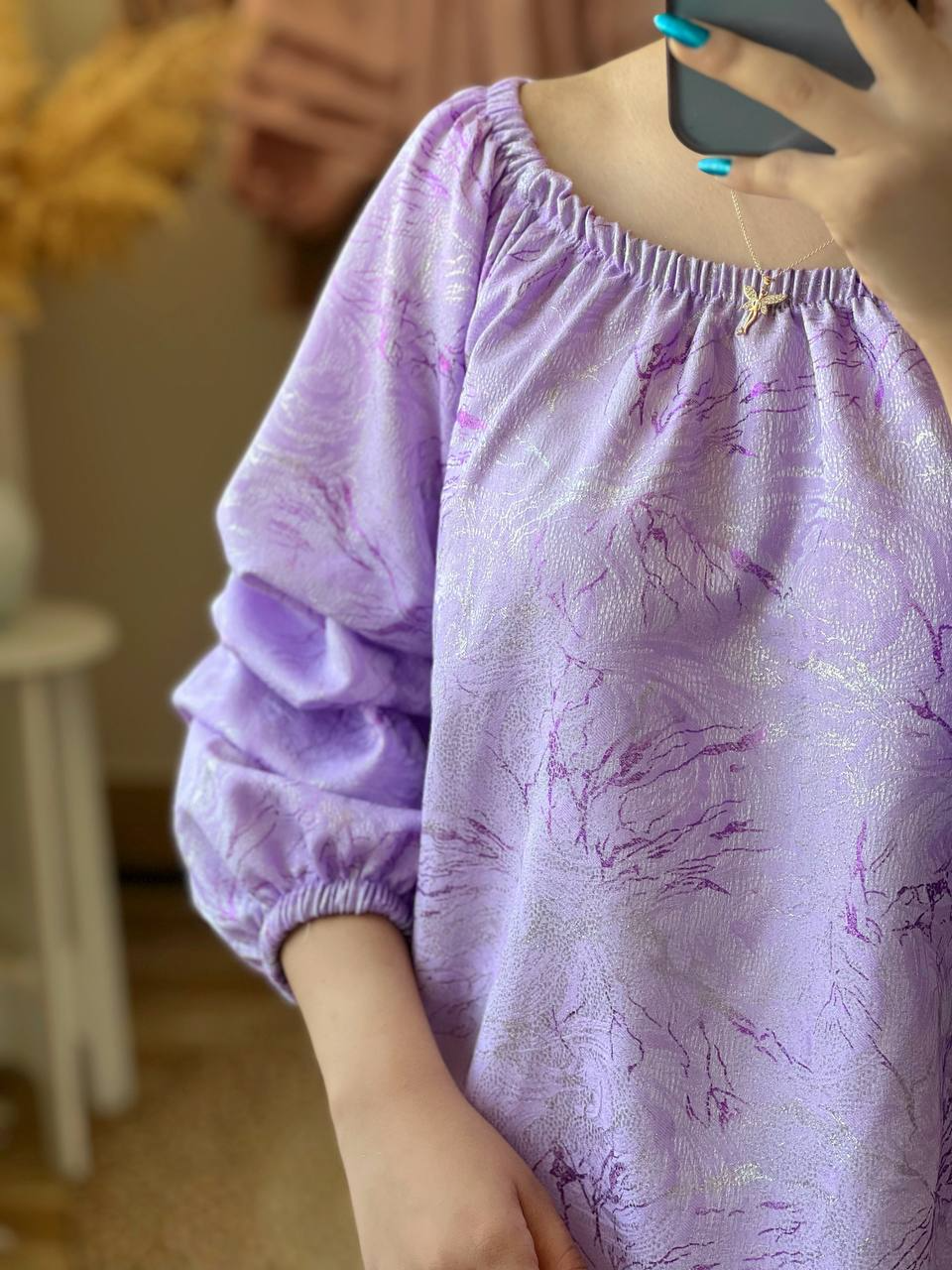 شومیز ژاکارد آستین پله کد 2631