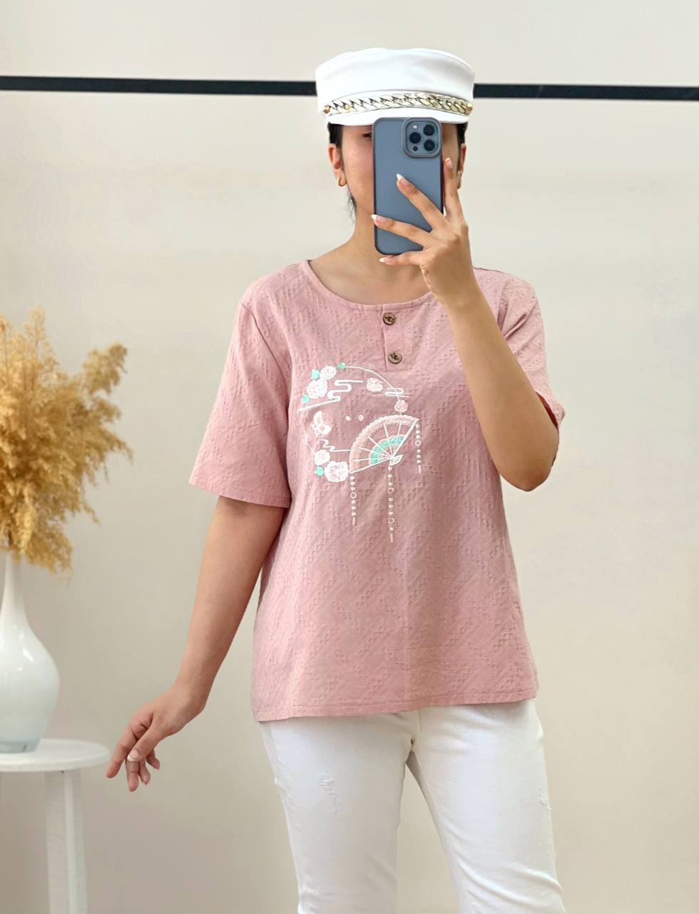 شومیز گلدوزی سه دکمه کد 2647